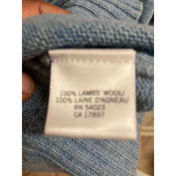 Banana Republic Mens Large, 100% Lambswool Sweater Blue, V-Neck, Preppy, Warm - Picture 4 of 8